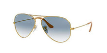 Load image into Gallery viewer, Ray-Ban RB3025 Classic Aviator Sunglasses, Gold/Clear Gradient Blue, 55 mm
