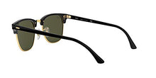 Load image into Gallery viewer, Ray-Ban Unisex-Adult RB 3016 Clubmaster Sunglasses, Black On Gold/Green, 49 mm
