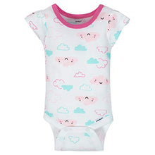Load image into Gallery viewer, Gerber Baby Girls 4-Pack Short-Sleeve Onesies Bodysuit, Clouds, 6-9 Months
