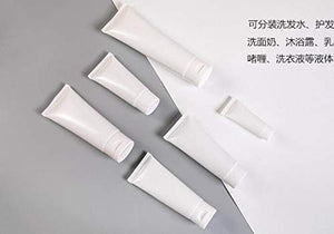 12 PCS 100ML 3.4OZ White Plastic Soft Squeeze Hose Bottle Cosmetic Facial Care Tolietry Packing Vial Container with Flip Cap Cream Lotion Sample Dispense Tube for Travel Home Use