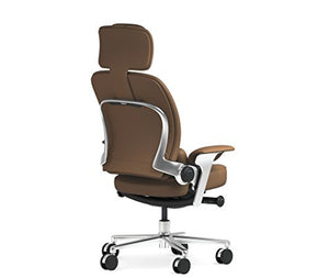 Steelcase Leap WorkLounge Office Desk Chair Elmosoft Chamois Leather with Hard Floor Casters