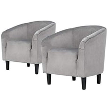 Load image into Gallery viewer, YAHEETECH Velvet Accent Chair Arm Chair - Accent Barrel Chair - Set of 2 - Gray
