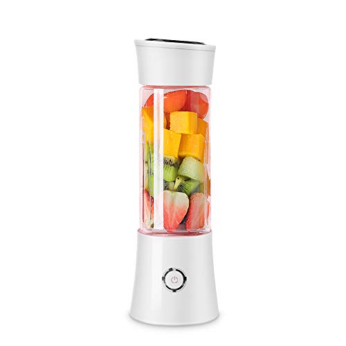 KAMSPARK Portable Blender with Detachable Cup, Smoothie Blender Battery Powered USB Rechargeable, 4000mAh, 6 Blades, Glass Bottle, Cordless Small Juicer Cup for Travel Outdoor Sports Office