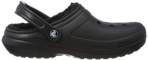 Load image into Gallery viewer, Crocs womens Crocs Men's and Women's Classic Lined | Warm Fuzzy Slippers Clog, Black/Black, 8 Women 6 Men US