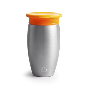 Munchkin Miracle Stainless Steel 360 Sippy Cup, Orange, 10 Ounce