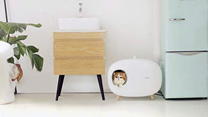 MS Cat Litter Box for Easier Handling of Cat Litter, Enclosed Design, Easy to Clean, Prevent Sand Leakage, Easy Assembly and Large Space, with Cat Litter Scoop