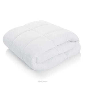 LINENSPA LS70FFMICO All-Season White Down Alternative Quilted Comforter - Corner Duvet Tabs - Hypoallergenic - Plush Microfiber Fill - Machine Washable - Duvet Insert or Stand-Alone Comforter - Full