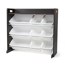Load image into Gallery viewer, Humble Crew Toy Organizer with Shelf and 9 Storage Bins, Espresso/White
