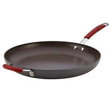 Load image into Gallery viewer, Rachael Ray 87631-T Cucina Hard Anodized Nonstick Skillet with Helper Handle, 14 Inch Frying Pan, Gray/Red
