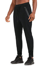 Load image into Gallery viewer, JARKADA Mens Hiking Jogger Sweatpants Slim Fit Workout Joggers for Men with Pockets Cotton Black M
