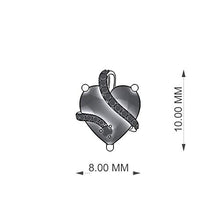 Load image into Gallery viewer, Diamondere Natural and Certified Heart Cut London Blue Topaz and Diamond Wrap Heart Petite Necklace in 14k White Gold | 1.68 Carat Pendant with Chain
