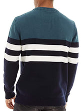 Load image into Gallery viewer, Mens Sweaters Crewneck Classic Sweater Midweight Pullover Clearance Soft Thermal Multi-Color Striped Basic Tops Classic Fall Sweaters for Men Lake Blue
