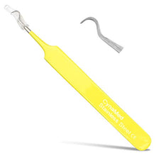 Load image into Gallery viewer, Blackhead Tweezer - Professional Curved Steel Tip Surgical Comedone &amp; Splinter Extractor By Rapid Vitality. Ideal Blemish &amp; Acne Remover Tool Means Flawless Facial Skin (Yellow)
