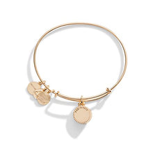 Load image into Gallery viewer, Alex and Ani Birthstones Expandable Bangle for Women, August, Green Peridot Crystal, Shiny Gold Finish, 2 to 3.5 in
