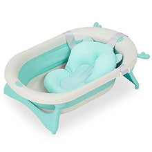 Load image into Gallery viewer, FIZZEEY Baby Bathtub for Newborn to Toddler - Baby Portable Bathtub for Toddler 1-3 w/Ridge Protection pad, Blue
