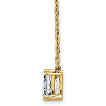 Load image into Gallery viewer, 14K Octagon Radiant 3-Stone Pendant D E F Pure Light Moissanite | Necklace | 14k Yellow Gold
