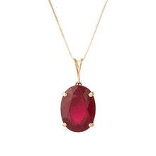 Load image into Gallery viewer, Galaxy Gold 7.7 ct 14k 18" Solid Rose Gold Necklace Oval-shaped Ruby Pendant
