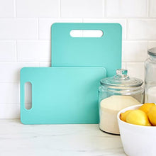 Load image into Gallery viewer, GreenLife 2 Piece Cutting Board Kitchen Set, Dishwasher Safe, Extra Durable, Turquoise
