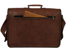 Load image into Gallery viewer, 18 Inch Retro Goat Leather Laptop Messenger Bag Office Briefcase College Bag for Men and Women (Brown 18 inch)
