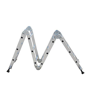 findmall Folding Step Ladder Aluminum Multi - Use Heavy Duty Step Ladder 11.8FT/3.6M for Industrial Household Daily