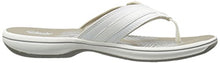 Load image into Gallery viewer, Clarks Women&#39;s Breeze Sea Flip Flop, New White Synthetic, 9 B(M) US
