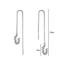 Load image into Gallery viewer, 925 Sterling Silver Tassel Earrings Silver Wave Cuff Earrings Wrap for Women Threader Earrings
