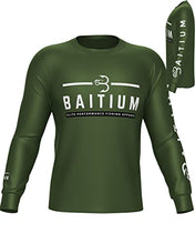 Load image into Gallery viewer, Baitium Fishing Shirts for Men Long Sleeve UV Sun Protective T- Shirt Tee - Quick Dry Breathable Lightweight Dri Fit Gear (Green, Small)

