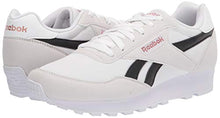 Load image into Gallery viewer, Reebok Women's Rewind Run Sneaker, White/core Black/Blush Metal, 8.5

