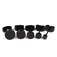 Load image into Gallery viewer, 7 Pairs Black Round Stud Earrings Set Stainless Steel Ear Studs for Men Women 3-10mm
