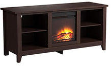 Load image into Gallery viewer, Walker Edison W58FP18ES Fireplace TV Stand , Espresso, 58&quot;
