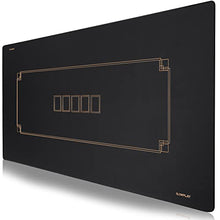 Load image into Gallery viewer, SLOWPLAY Godel Texas Hold&#39;em Poker Mat | Portable Poker Table Top, Black and Champagne Gold, 70 x 35 Inch, Water Repellent, Noise Reduction, and Premium Carrying Bag for Games Everywhere
