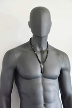 Load image into Gallery viewer, Amethyst &amp; Onyx February Birthstone Handmade Beaded Crystal Jewelry New Age Long Men&#39;s Necklace
