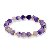 Load image into Gallery viewer, Believe London Amethyst Bracelet Gemstone Healing Chakra Anxiety Crystal Natural Stone Men Women Stress Relief Reiki Yoga Diffuser Semi Precious
