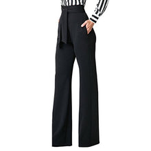 Load image into Gallery viewer, GUOLEZEEV Womens High-Waisted Wide Leg Elegant Pants Fit and Flare Trousers Black M
