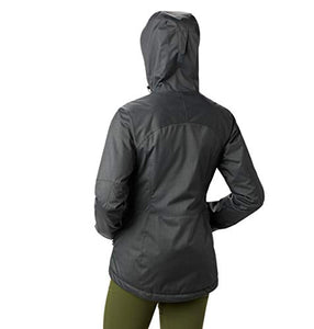 Columbia Women's Top Pine Insulated Rain Jacket, Waterproof & Breathable, Shark Melange, Large