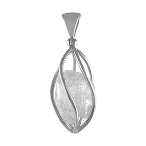 Starborn Sterling Silver Cage Style Danburite Crystal Pendant