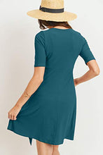 Load image into Gallery viewer, HELLO MIZ Women&#39;s Maternity Short Sleeve Casual Dress with tie for Baby Shower (Teal Solid,XL), X-Large
