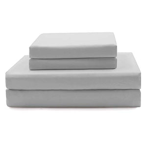 Hallmark Bed Sheets Set Twin Size - Soft Brushed Microfiber Sheets Grey Bed Sheets Twin Set Deep Pocket 14 Inches, Wrinkle Free and Hypoallergenic - 3 Piece Set, Twin, Light Grey