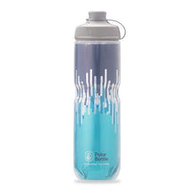 Load image into Gallery viewer, Polar Bottle Breakaway Muck Insulated Mountain Bike Water Bottle - BPA Free, Cycling &amp; Sports Squeeze Bottle with Dust Cover (Zipper - Slate Blue &amp; Turquoise, 24 oz)

