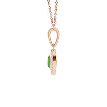 Load image into Gallery viewer, Tsavorite Evil Eye Pendant with Diamond Accents in 14K Rose Gold (3.5mm Tsavorite)
