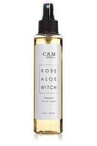 CSM Organic Alcohol-Free Witch Hazel Face Toner with Rose Water, Aloe Vera - Minimizes Pores, Soothes Skin for a Fresh, Clear Complexion - Easy Mist Spray - RAW Facial Toner - Made in The USA