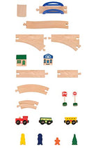 Load image into Gallery viewer, Battat – Wild Ridge Train – Classic Wooden Toy Train Set with Mountain Top Lid, Double-Sided Tracks, Toddlers 3-Years-Old &amp; Up (47Pc) Fits Thomas, Brio, Chuggington
