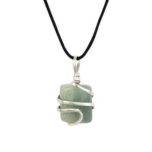 Load image into Gallery viewer, Aquamarine Gemstone Pendant Necklace - Natural Crystal Healing | Stone of Courage | Throat Chakra &amp; Communication Aid | Calming &amp; Soothing Energy to Relax and Reduce Stress | Jewelry for Men &amp; Women
