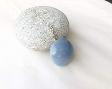 Load image into Gallery viewer, Natural Celestite/Angelite sterling silver handmade pendant
