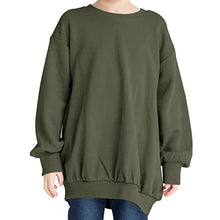 Load image into Gallery viewer, Vermisse Girls Kids Crewneck Sweatshirt Ruffles Cotton Solid Cute Long Sleeve Pullover Tops White
