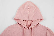 Load image into Gallery viewer, Cute Girls Hoodies Color Block Sweatshirt Long Sleeve Shirts Lightweight Hoodie Drawstring Pullover Tops with Pocket Pink
