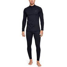 Load image into Gallery viewer, Under Armour Men's Packaged Base 4.0 1/4 Zip T-Shirt , Black (001)/Pitch Gray , X-Large
