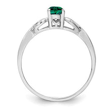 Load image into Gallery viewer, 925 Sterling Silver Created Green Emerald Band Ring Size 8.00 Birthstone May Gemstone Fine Jewelry For Women Gifts For Her
