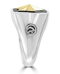Effy 925 Sterling Silver & 18K Yellow Gold Onyx Star Ring, 5 TCW IRS0N674XX