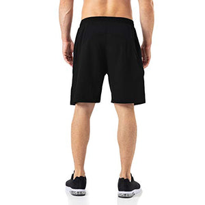 HMIYA Men's Casual Sports Quick Dry Workout Running or Gym Training Short with Zipper Pockets（White,S）